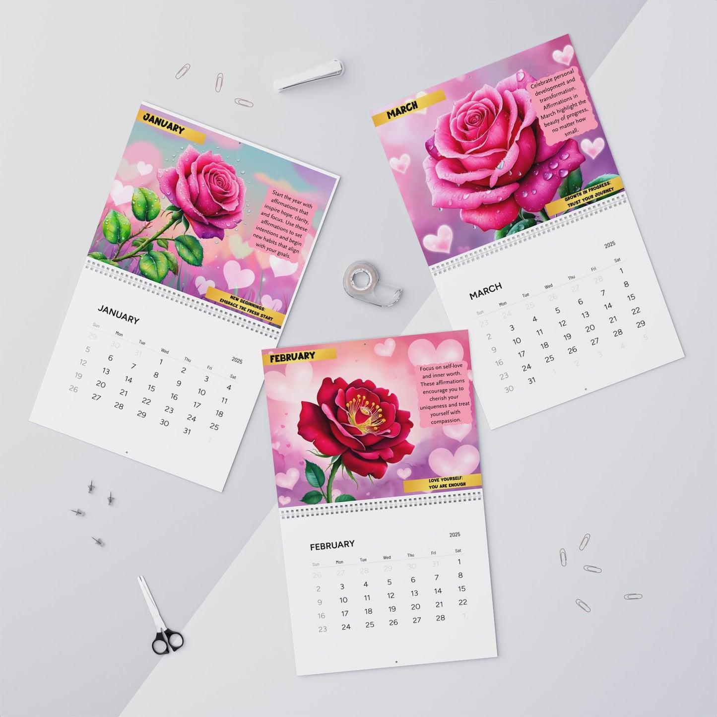 2025 Daily Affirmation Calendar: Monthly Themes for Self-Love and Motivation 🌟