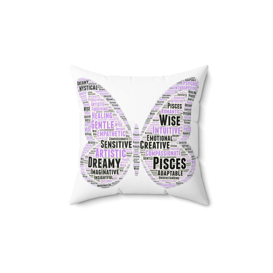 Dreamy Pisces Butterfly Pillow - Express Your Creative, Compassionate Soul!