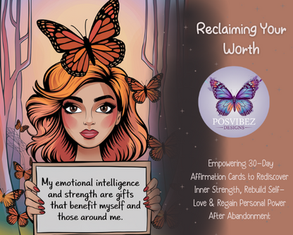 Reclaiming Your Worth: Empowering 30-Day Affirmation Cards to Rediscover Inner Strength, Rebuild Self-Love & Regain Personal Power After Abandonment