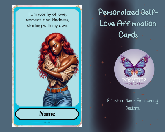 Personalized Self-Love Affirmation Cards | 8 Custom Name Empowering Designs